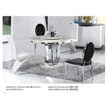 Professional Round Table with Marble/Glass